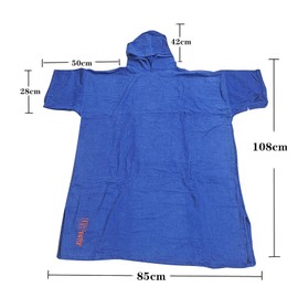 UP SURF Surf Poncho Wetsuit Changing Robe Poncho with Hood for Swim, Beach Sports 320GSM Terry Cloth 100% Cotton Oversize Adult (blue)
