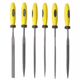 Oudtinx Needle File Set (6 Piece Set) Includes Flat, Flat Warding, Square, Triangular, Round, and Half-Round File 3x150mm