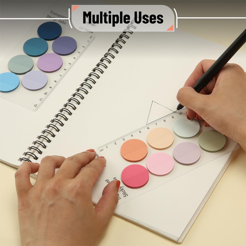 Mr. Pen- Round Transparent Sticky Notes, 560 Pcs, Pastel Colors,