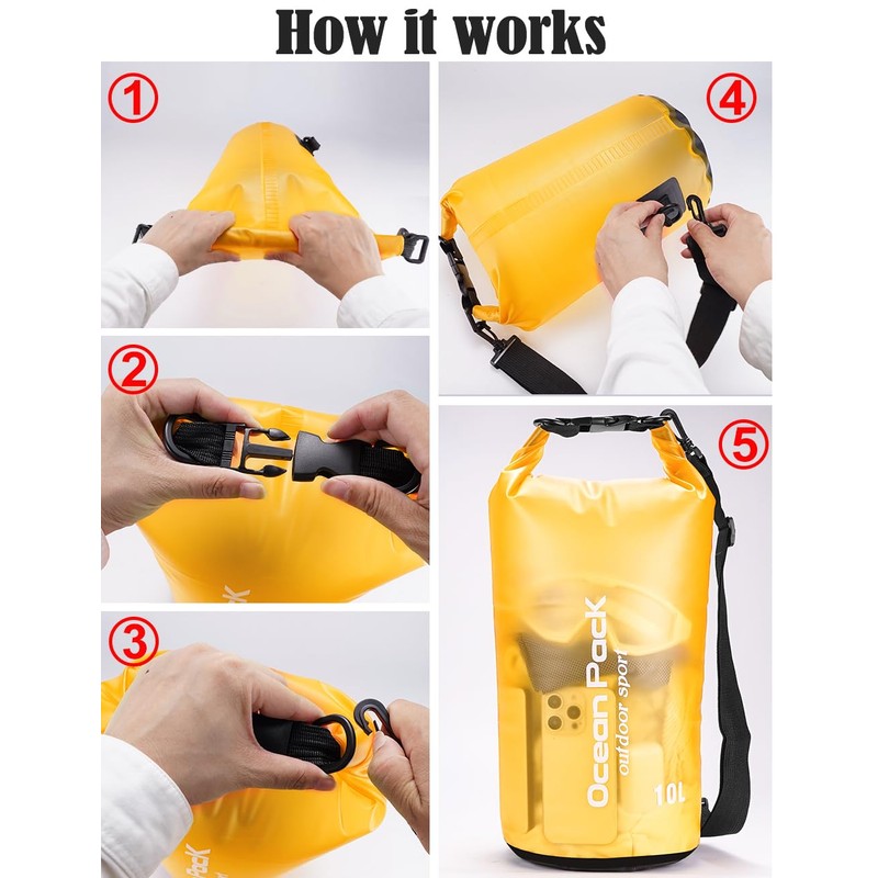 Henrycares Dry Bag Waterproof Bag, 20L 10L 5L 2L Waterproof