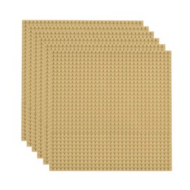 Lekebaby 6 Pack Classic Baseplates, 10"x10" Large Building Board Base Plates 100% Compatible with All Major Brands, Sand