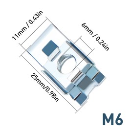 Pack of 50 M6 U-shaped clip nut car U-type clips set mounting element with storage box for attaching the body panel or decorative strip