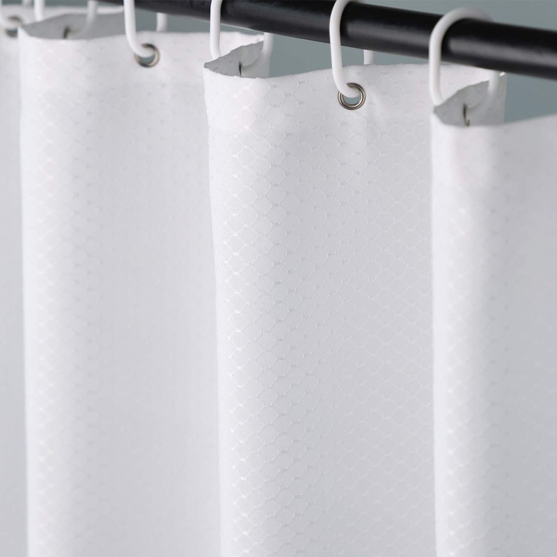 EurCross White Extra Long Shower Curtains 180 x 220cm Drop,