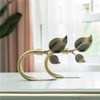 HIKMLK Leaf Shaped Curtain Holdbacks 2pcs, Handmade Metal Curtain Side