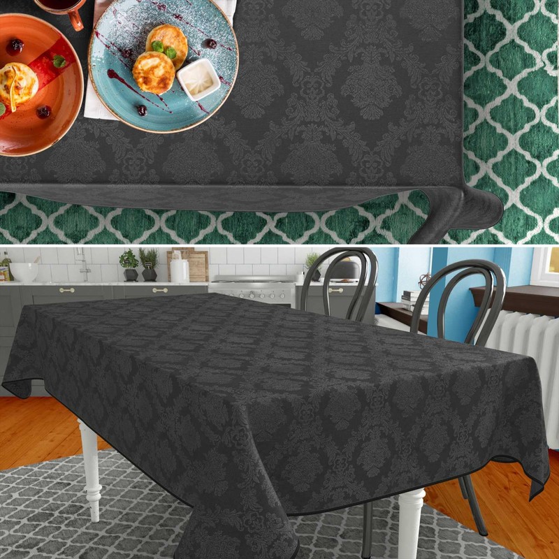 Fabric Tablecloth, Textile Table Linen, Cotton Polyester, Washable, Plain Ornamental