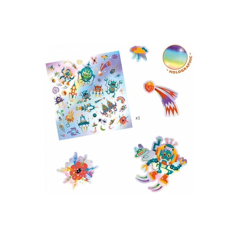 DJECO Intergalactic Stickers Balloons Unisex Children's Multi-Coloured (39265)