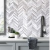 DICOFUN 10-Sheet Herringbone Peel and Stick Backsplash, Vintage White Wood