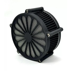 OUTLAW BLACK ROUND AIR CLEANER / FILTER HARLEY S&S BIG TWIN CV CARBURETOR *CLEARANCE*