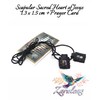 Sacred Catholic Mini Scapular Black Leather Handmade of Sacred Heart