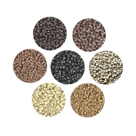 500 Pcs 4mm Silicone Lined Micro Links Rings Beads for Hair Extensions and Feather Extensions (Gray Blonde)