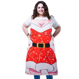 XIEJINJIA 2 Pieces Christmas Adjustable Aprons Anime Wife Husband Funny Flirty Gift Long Ties with 2 Pockets Chef BBQ Cooking Christmas Party Supplies for Men Women