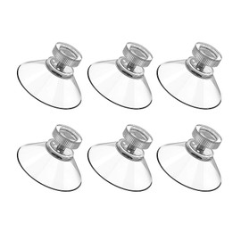 Juxiamal 6pcs Screw Suction Cups Glass Suction Pads 40mm Clear PVC Plastic Sucker Pads Without Hook Extra Strong Suction Power Holder for Bathroom Wall Window Car Shade License Plates