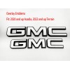 Auto Front & Rear GMC White Black OVERLAY Emblem Badge