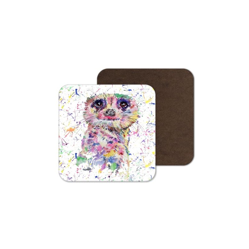 Coaster Meerkat Dessert Wildlife Animals Coasters Watercolour Art Gift Work