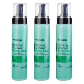 McKesson Rinse-Free Foam Cleanser with Aloe, 9 oz [3 Count] Vitamin A and E - Body Wash & Shampoo for Elderly, Hospital Grade, Cucumber Melon