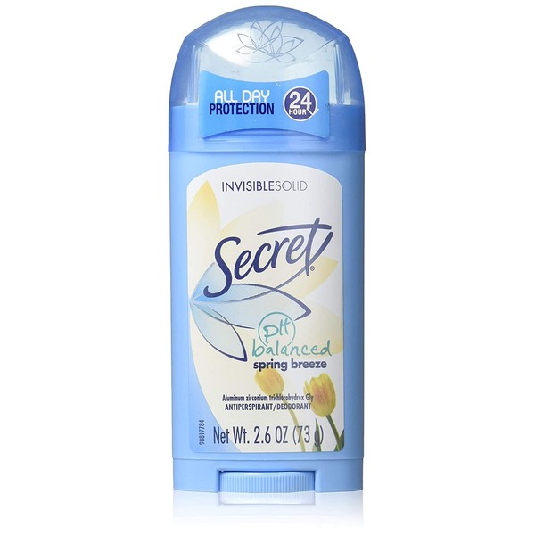 Secret U-BB-1790 Spring Breeze Invisible Solid Antiperspirant & Deodorant - 2.6 oz - Deodorant Stick by Secret