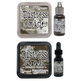 Bundle - Scorched Timber - Both Ink Pads and Reinkers, Oxide and Sandard - New for January 2024 Tim Holtz Ranger Ink Last Distress Color