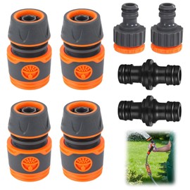 Raheem Gardena Hose Coupling Set, 4 Hose Connectors + 2 Hose Tap Connectors + 2 Double Plug Garden Hose for Tap, Garden Hose, Garden Watering, Car Wash, Pack of 8