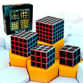 MAGIC SELECT Magic Cube 2x2 3x3 4x4 5x5 Pack Meilong Moyu Cubing Classroom Non-Slip Carbon Fiber with Faster Spin, Easy and Smooth, 3D Puzzle, Beginners and Professionals