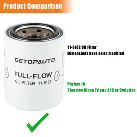 GETOPAUTO 11-6182 11-9059 11-9342 Oil Fuel Air Filter Maintenance Kit Compatible with Thermo King Tripac APU or Evolution