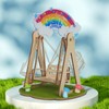 Interactive Mini Wooden Rocking Swing for 6" Plush Doll, with