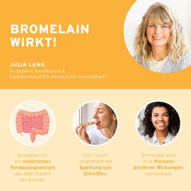 InnoNature Bromelain Capsules | Natural from Pineapple Extract | 120 Capsules, 750 mg Bromelain | Vegan, Natural