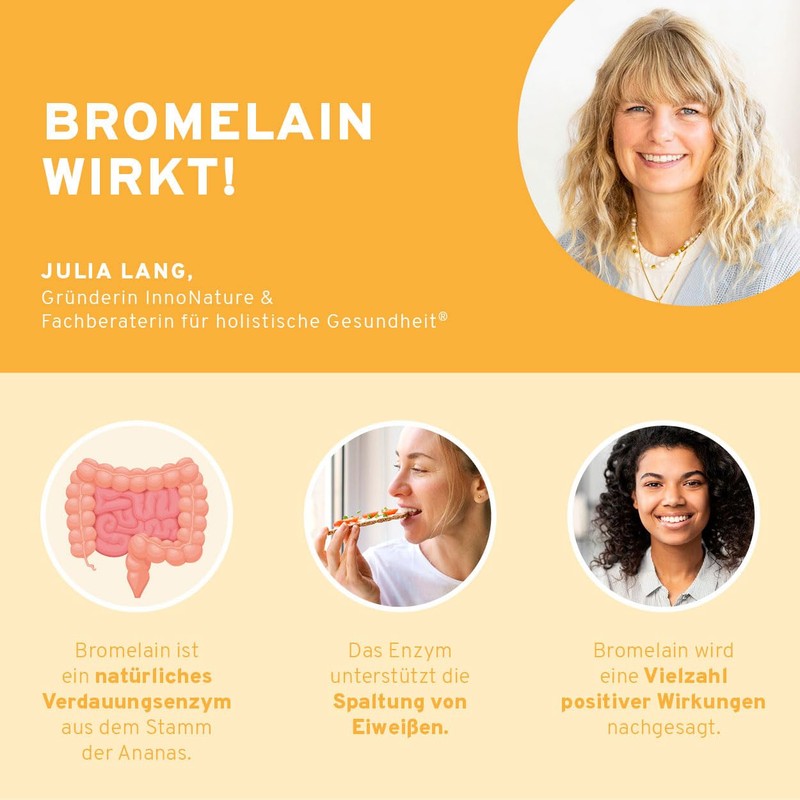 InnoNature Bromelain Capsules | Natural from Pineapple Extract | 120