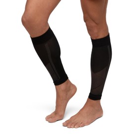 DANISH ENDURANCE Calf Compression Stockings Footless Calf Sleeve Compression Sleeves 21-26mmHg for Men & Women 1 Pair & 3 Pairs, 1 pair black/grey