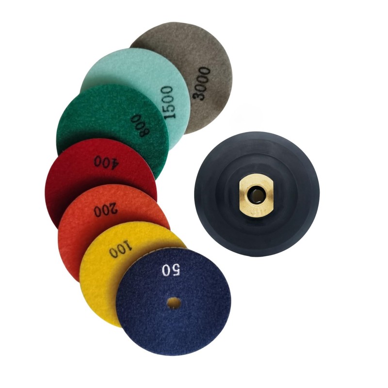 SUSUKII 4 Inch Wet Dry Diamond Polishing Pads Set with