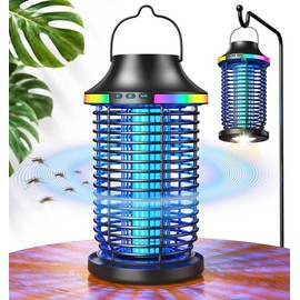 Bug Zapper Outdoor Cordless, 2026 Upgraded 4200V Electric Mosquito Zapper 5 in 1 Rechargeable Bug Zapper Outdoor Waterproof with 5000mAH Battery, Portable Fly Zapper Insect Zapper for Patio Camping