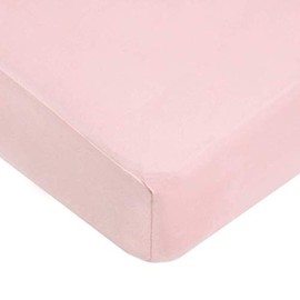 Dudu N Girlie Jersey Cotton Single Travel Cot Fitted Sheet, 65 cm x 95 cm, Pink