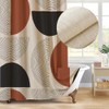 Jimuzi Boho Minimalistic Linen Shower Curtain Abstract Geometric Shapes Lines