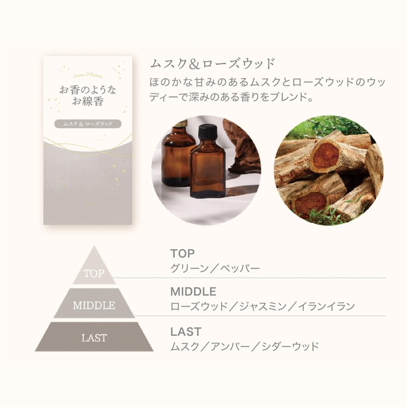 Kameyama Incense Incense, Musk & Rosewood, Approx. 1.8 oz (50
