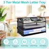 SAYEEC 3 Tier Paper Organizer Letter Tray with Handle Black