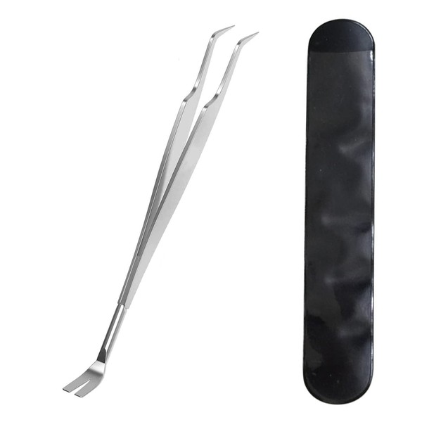 JIEYUCHU 2-in-1 Tick Tweezers, Stainless Steel Tick Tweezers and Tick
