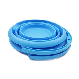 SAMMART Set of 2-5L (1.32Gallon) Collapsible Fishing Bucke - Foldable Round Tub - Portable Plastic Water Pail - Space Saving Outdoor Waterpot (2, Marine Blue)