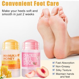 Goswar 2025 Hydrating and Anti-Cracking Foot Moisturizer Cream, 2pcs Cracked Heel Stick,Foot Cream for Dry Cracked Heels and Feet Women or Men(Peach and Honey)