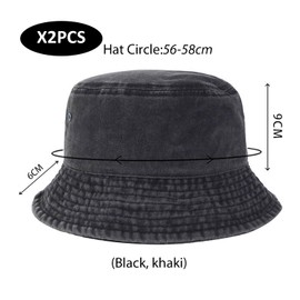 BIFHIG 2 Pieces with Water-Washable Cowboy Hat, Simple Fishing Hat, Breathable Sun Hat, Outdoor Sun Protection