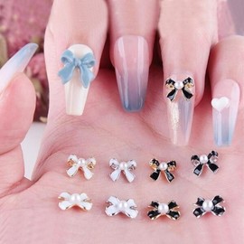 Half Club/Celler Hub / 하프클럽/셀러허브_여성트랜드패션 블랙 화이트 진주리본파츠 8종 각2개입