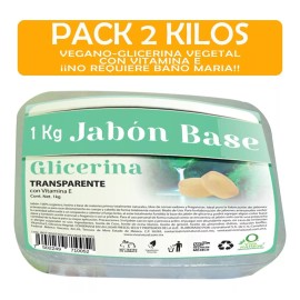 VIVONATURAL 2 Kg Jabón Base Glicerina Transparente Alta Dureza Vegano