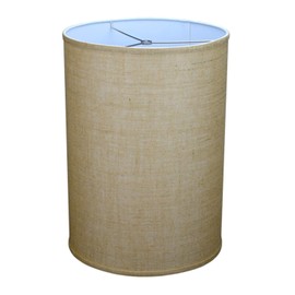 FenchelShades.com 14" Top Diameter x 14" Bottom Diameter 20" Height Fabric Drum Lampshade Spider Attachment (Burlap Natural)
