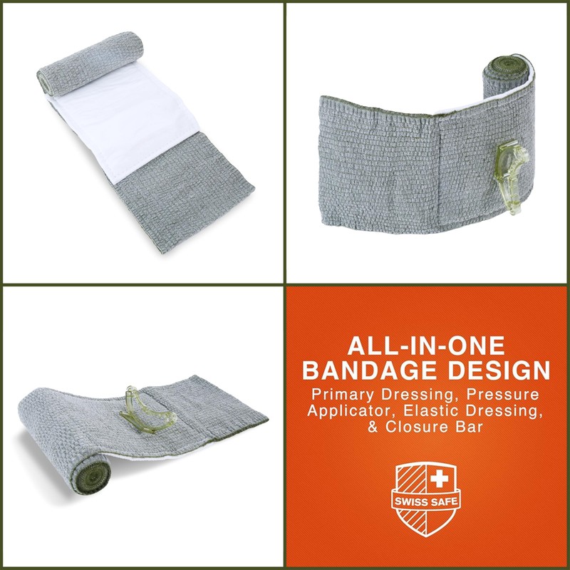 Swiss Safe 6 Inch Israeli Bandages Trauma Kit - Sterile