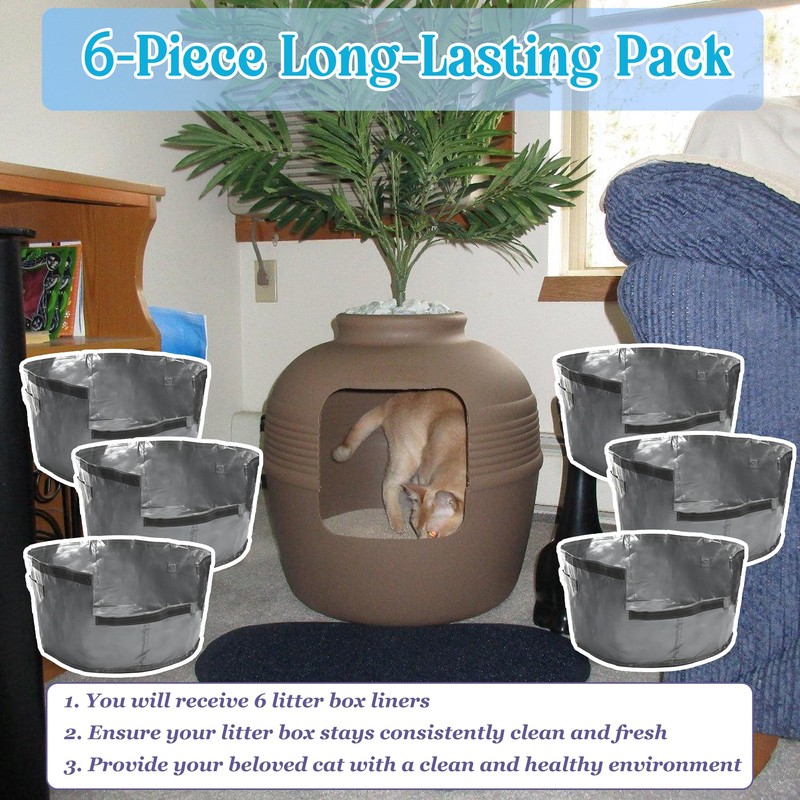 Purifylogix 6PCS Cat Litter Box Liners for Hidden Cat Litter