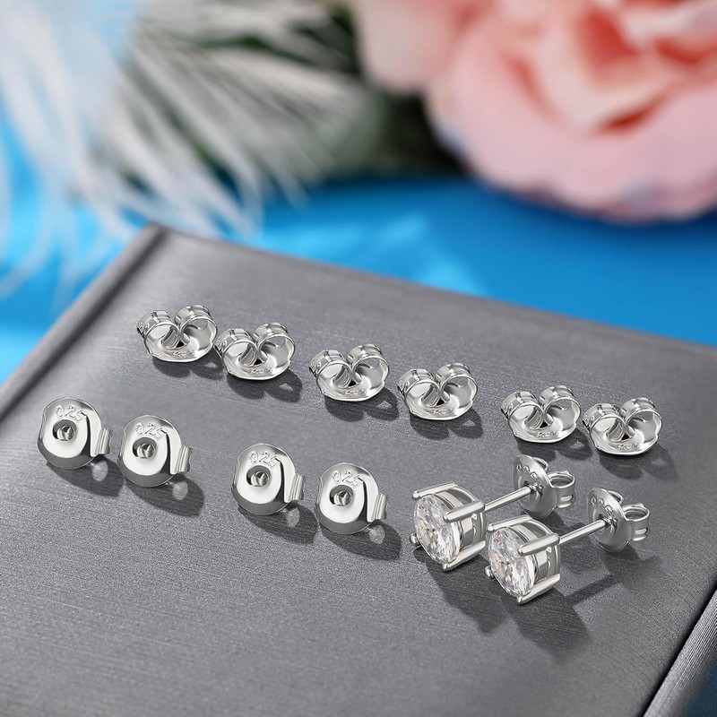 Recambios de plata 925 para arete – Parte trasera hipoalergénica