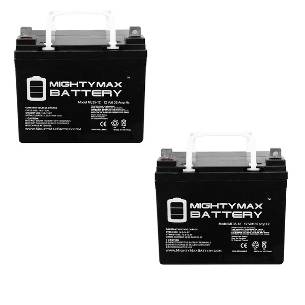 Mighty Max Battery ML35-12 - 12V 35AH Compatible Wheelchair Battery for Pride Mobility Rally Scooter - 2 Pack Brand Product