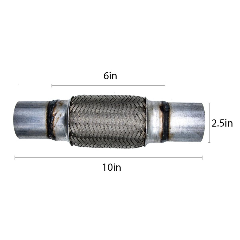 Tutuxio Exhaust Flex Pipe ID 2.5"x6"x10" with 2pcs U-Bolt Clamps,
