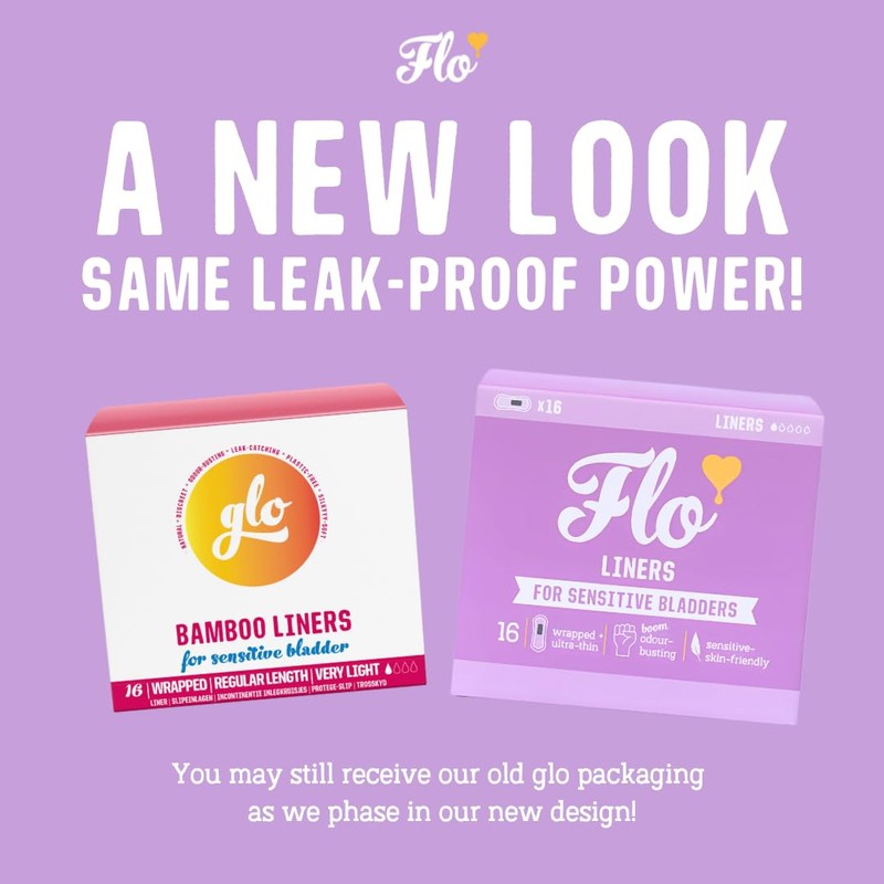 FLO Organic Sensitive Bladder Bamboo Liners (16 Liners)