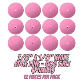 Dedeco Sunburst Rubber Abrasive Wheel for Rotary Tool - 7/8" (22mm) Knife-Edge Wheel, Finishing and Polishing Rotary Tool Accessories, Fine 600 Grit, Pumice - 12 Pieces Per Pack