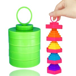 Yeefunjoy Magic Folding Blocks, Sensory Fidget Toy Transformable and Spinning Colorful Stress Anxiety Relief Toy for Special Needs Autism ADHD, Hand Held Extend Retract Up Down Finger Toy Party Favors