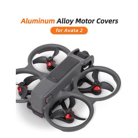 CERFFOOL Engine Cover Cap for DJI Avata 2 Aluminum Alloy Drone Motor Protective Cover Dustproof Waterproof Anti-Scratch Protection Drone Moisture Proof Accessories (Red)